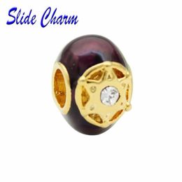-Autres bricolage Big Hole Beadshand Enamel Hollow Magen David Star Faberge Pâques Pâles Bead Charms pour Bracelet Européen Amulette Halloween
