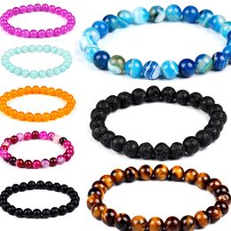 Beaded, Strands Natural stone Volcano bracelet Fashion Wholesale Natural lava volcano amethyst stone colorful Beaded Bracelet