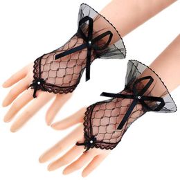 Bridal Gloves Short Wedding Gloves Design Fishnet Bridal Gloves Lace White Hair Accessories Transparent Party Gloves