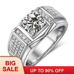 Wedding Rings Fashion Jewelry Design Men Ring Zircon 5A Stone 10KT White Gold Filled Engagement Band