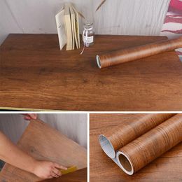 Wallpapers Self-adhesive Wood Grain Furniture Stickers Wooden Door Cabinet Wall Wardrobe Decor Refurbishment Contact Paper