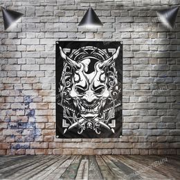 Ghost Skull Tattoo Art Poster Flag Banner Home Decoration Hanging flags 4 Gromments in Corners 3*5FT 96*144CM Painting Wall Art Print Posters