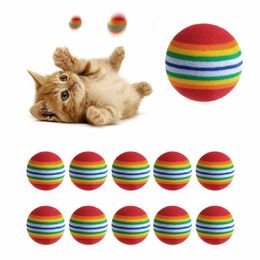 1Pc Colourful Pet Cat Toys Ball Fetch Balls Training Interactive Dog Toys Rainbow Foam Ball Cat Dog Funny Toys Pet Supplies