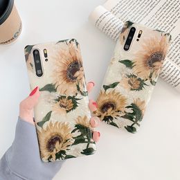 Dream Shell Phone Cases For Samsung S21 Plus S20 S10e S10 S9 S8 Plus Note 10 Soft IMD Vinatge Sunflower Phone Back Cover