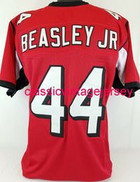 Men Women Youth Vic Beasley Jr Custom Sewn Red Football Jersey XS-5XL 6XL