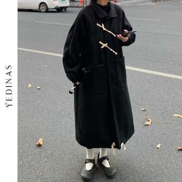 Yedinas Donna Inverno Cappotto lungo Capispalla stile giapponese Cappotto allentato Plus Size Cardigan Donna Elegante spesso caldo Streetwear 210527
