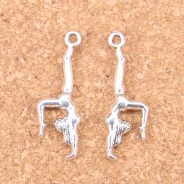 104pcs Antique Silver Plated Bronze Plated gymnastics gymnast sporter Charms Pendant DIY Necklace Bracelet Bangle Findings 30*11mm