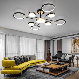 5/7/9 Rings Chandeliers Lamps For Office Kitchen Bedroom Living Room Studyroom Villa Foyer Indoor Lighting Lights With Remote Control