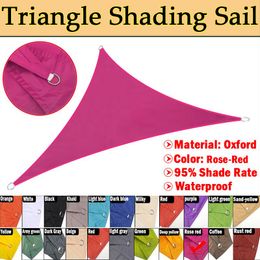 Shade Rose-Red Color Sunshade Sail Garden Patio Waterproof Awning Camping Picnic Tent Outdoor Amusement Park Triangular Sun