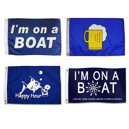 Double Sided Boat Flags with two Brass Grommets, 3 layers Hanging Sail Polyester Fabric, Outdoor Indoor 12x18 30x45cm Boat Flags