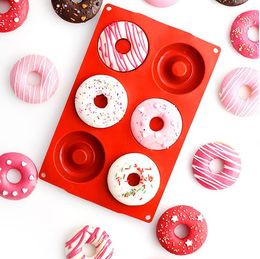 Silicone Donut Pan 6-Cavity Doughnuts Baking Moulds Non-Stick Cake Biscuit Bagels Mould Tray Pastry GF637