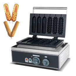 Electric Corn Dog Waffle Maker Non-stick Lolly Waffle Baker French Muffin Sausage Machine Stainless Steel Crispy Baking