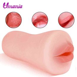 Nxy Men Masturbators Male Masturbator Realistic Vagina Real Pussy and Mouth Oral Artificial 4d Deep Throat Pocket Sex Toys for 1214