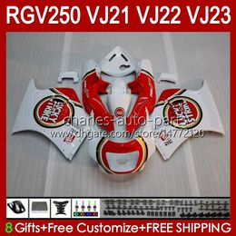 OEM Bodys Kit For SUZUKI 250CC RGV250 SAPC VJ21 RGV250 RGV-250CC 88 89 Bodywork 21HC.8 RGVT-250 RGV-250 Panel RGVT RGV 250 CC 1988 1989 Full Fairings Kit red lucky stock