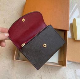 2 colors High Quality men women leather Wallet card holder Letter designer checked flower Coin purse no box