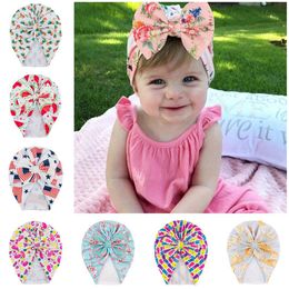 27pc/lot Baby Hat Girls Knotbow Turban Infant Beanies Toddler Newborn Baby Cap Bonnet Ptints Head wraps Kids Christmas Headwear