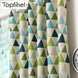 Topfinel Geometric Blackout Curtain for Living Room Bedroom Kids Room Luxury Elegant Window Curtain Children Baby Customsize 210712