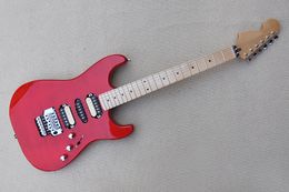 Red body Electric Guitar with Maple neck,HSH pickups,Chrome hardware,Tremolo,Provide customized services