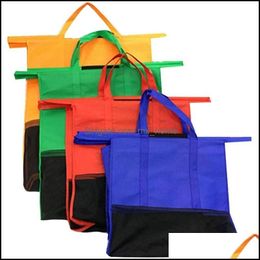 Hanging Kitchen Storage Housekee Organisation Home & Gardenhanging Baskets Supermarket Trolley Shop Bag Reusable Non-Woven Folding Cart Four