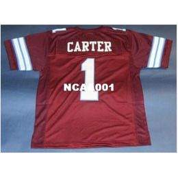 001 #1 ANTHONY CARTER CUSTOM MICHIGAN PANTHER Retro College Jersey size s-4XL or custom any name or number jersey