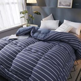Comforters & Sets Winter Thicken Flannel Warm Bedding Set Velvet Duvet Cover Bed Sheet Plain Color With Stuffing Patchwork Quilt