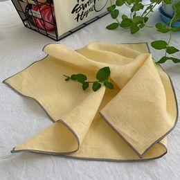 Table Napkin 12Pcs 100% Linen Napkins 36x43cm Washed Plain Fabric Tea Lunch Cloth Soft Cotton Placemat Serviette De258i