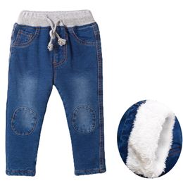 New Warm pants Kids Cartoon Pant Fashion Boy Girl Jeans Winter Thickening Kids Denim Pants Baby Jean Infant Clothing 1-6Y 210306
