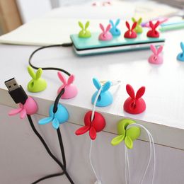 2021 Slicone Rabbit Cable Clip Earphone & Cable Storage Clips Desktop Wire Organizer Winder Collation Home Storage Helper