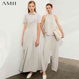 Minimalism Spring Summer Solid Temperament Women Long Dress Causal Chiffon Slim High Waist Pleated 12040264 210527