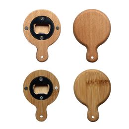 Creative Bamboo Wooden Bottle Opener With Handle Coaster Fridge Magnet Decoration Beer Bottle Opener 4937 Q2