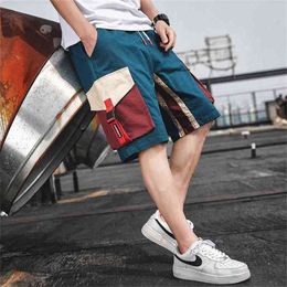 Summer Shorts Mens Casual Sports Cargo Middle Pants Fashion Solid Colour Loose Thin Multi Pocket Sweatpants Men S-4XL 210629