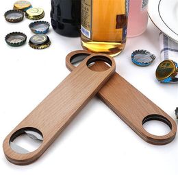 Flat Board Speed Bottle Opener Home Beer Cap Wooden Cover Wood For Kitchen Bar Custom logo