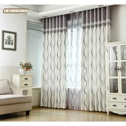 Curtains for Living Dining Room Bedroom Classic Black and White Stripe Flat Environmental Protection Printing Curtain 211203