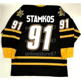 Vin40Vintage man Steven Stamkos Sarnia Tampa Embroidered Hockey Jerseys Customize any Name and digit jersey