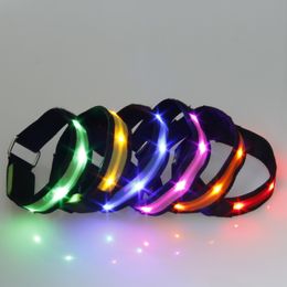 Wholesale-Outdoor Lighting LED Safety Arm band belt Cycling Jogging Walking Reflective 6colors Glowing Light flashing LED Armband 258 X2