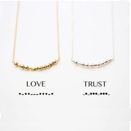925 Silver Morse Code Pendant Gold Filled Jewellery Handmade Secret Code Necklace Sisters Bridesmaid Gift Jewellery Women Necklace Q0531