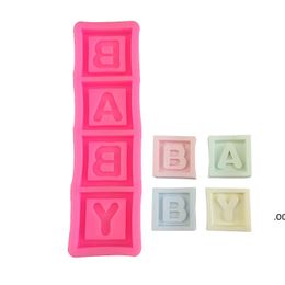Baby Square Letter Chocolate Flip Silicone Mould Cake Decoration Baking Tool Candle Resin Mould CCB9110