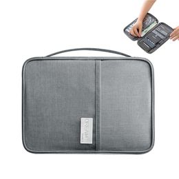 Storage Bags Travel Document Bag With External Card Slot Passport Holder Wallet File Zipper Organizer