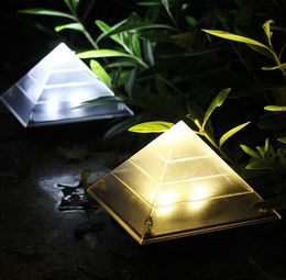 4pcs Creative Solar Lamp Pyramid Lawn lights Outdoor Garden Decoration Landscape Sunlight Yard Street Path Villa Walkway Driveway Lights