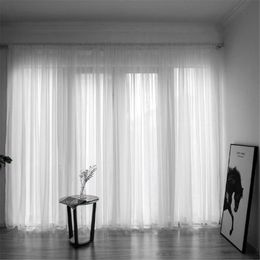 white organza fabric Australia - Curtain & Drapes Solid White Tulle Sheer Window Curtains For Living Room The Bedroom Modern Voile Organza Fabric