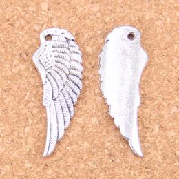 34pcs Antique Silver Plated Bronze Plated angel wings Charms Pendant DIY Necklace Bracelet Bangle Findings 38*14mm