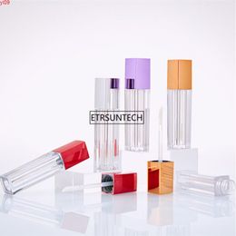 100pcs 4ml Empty Lip Gloss Bottle,Red cap DIY Plastic Lipgloss Tube,Beauty cosmetic packing container F3902good qty