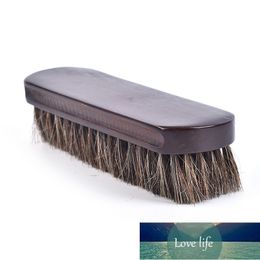 1Pc Horsehair Shoe Brush Polish Wood Handle Natural Leather Soft Polishing Tool