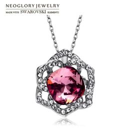 Pendant Necklaces Neoglory Austria Crystal & Rhinestone Necklace Exquisite Geomeric Style Alloy Plated For Trendy Sale Women