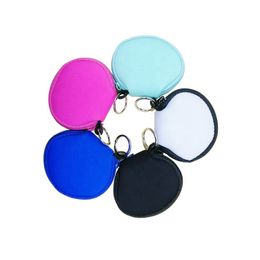 Portable Colourful Neoprene Earbud Holders Mask Storage Bag Earphone Bags Coin Change Purse Factory Wholesale