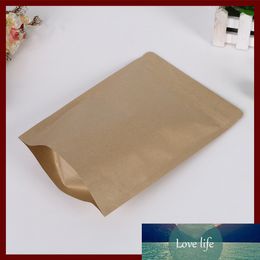 11*18.5+3 20pcs brown self kraft paper bags stand up for gifts sweets and candy food tea Jewellery retail package paper