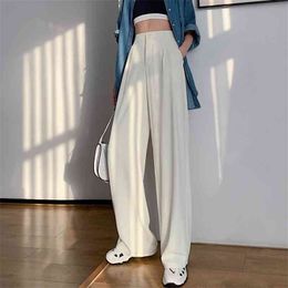 Summer Loose Casual Trousers For Women High Waist Maxi Wide Leg Pants Female Elegant Fashion Clothes 210925