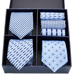 Corbata Scarf Necktie 2021 Men's Gift Box Tie Fashion Business Stripe Square Combination Suit