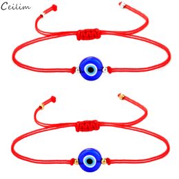 Handmade Red String Evil Turkish Eye Bracelet For Women Men Chain Adjustable Braided Rope Bracelets Friendship Jewellery Gift