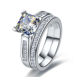 Brillante Bridal Sets Genuine 2Ct Diamond Engagement for Women Pure Platinum 950 Ring Best Gift